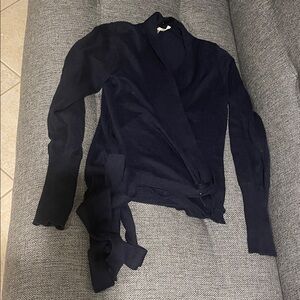 Diane Von Furstenberg Navy Knit Wrap Cardigan